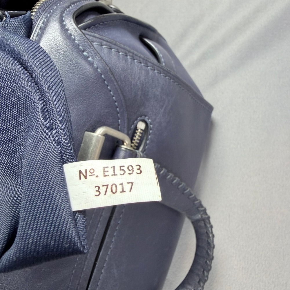Coach Ace Satchel Glovetanned Leather Navy Blue 12x8x6.5 Braided Handles 37017 - Picture 8 of 16